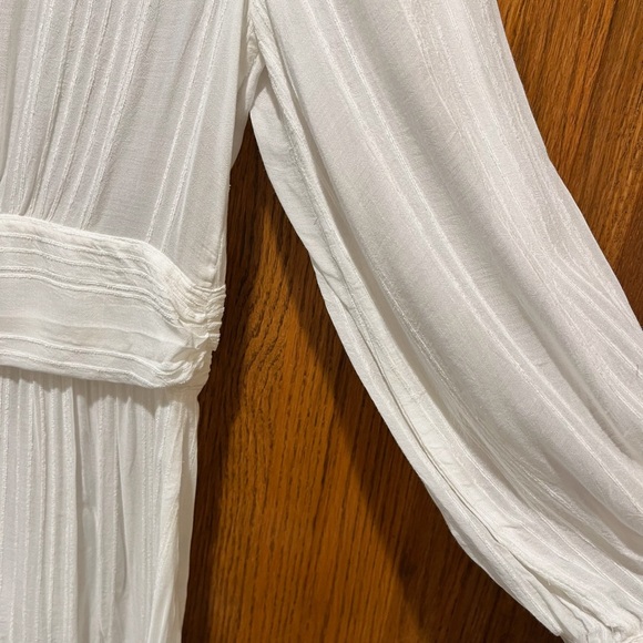 Anthropologie Maeve Isolode White Semi-Sheer Long Sleeve Blouse - Size 8 - Picture 3 of 14